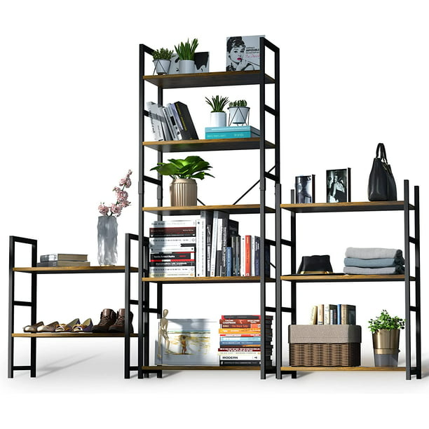Modern Book Shelves 5 Tier Storage Shelf Tubes Bookcase Display Shelving Units